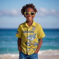 Cabo Verde Football 2026 Custom Kid Hawaiian Shirt Tubaroes Azuis Goalkeeper Yellow Jersey