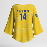 Cabo Verde Football 2026 Custom Kimono Sleeve Blouse Tubaroes Azuis Goalkeeper Yellow Jersey