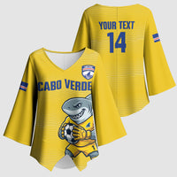 Cabo Verde Football 2026 Custom Kimono Sleeve Blouse Tubaroes Azuis Goalkeeper Yellow Jersey