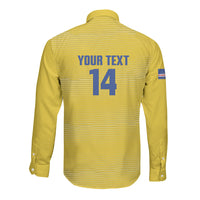 Cabo Verde Football 2026 Custom Long Sleeve Button Shirt Tubaroes Azuis Goalkeeper Yellow Jersey