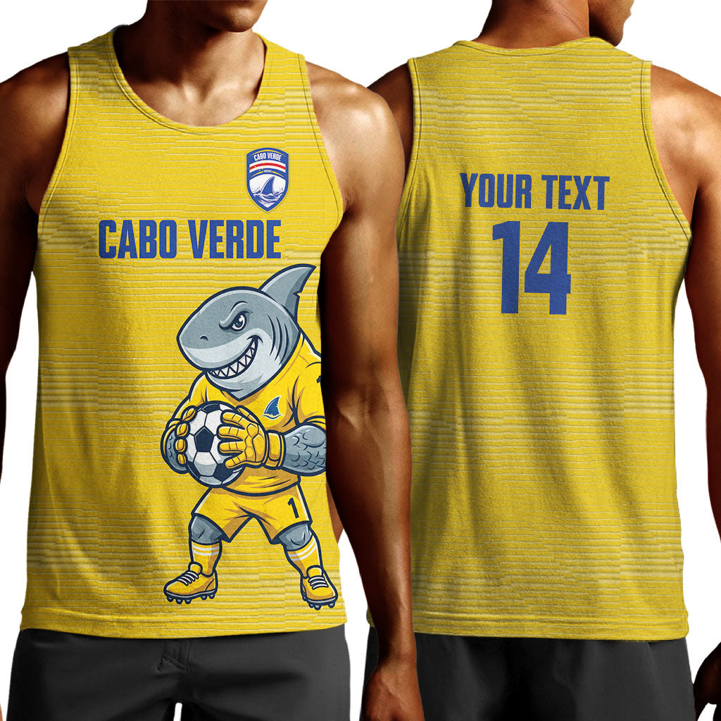 Cabo Verde Football 2026 Custom Men Tank Top Tubaroes Azuis Goalkeeper Yellow Jersey
