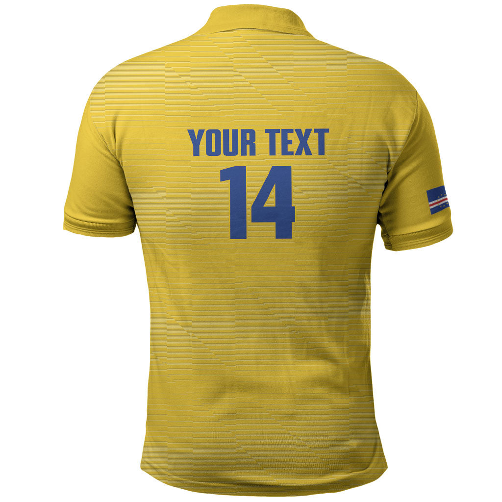 Cabo Verde Football 2026 Custom Polo Shirt Tubaroes Azuis Goalkeeper Yellow Jersey