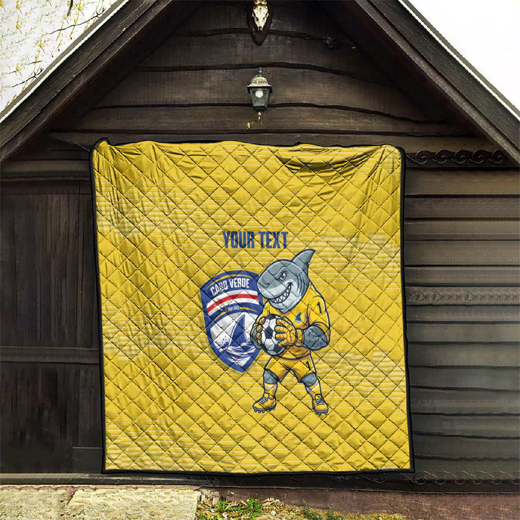 Cabo Verde Football 2026 Custom Quilt Tubaroes Azuis Goalkeeper Yellow Jersey