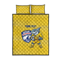 Cabo Verde Football 2026 Custom Quilt Bed Set Tubaroes Azuis Goalkeeper Yellow Jersey