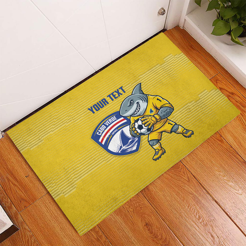 Cabo Verde Football 2026 Custom Rubber Doormat Tubaroes Azuis Goalkeeper Yellow Jersey