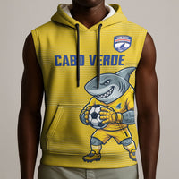 Cabo Verde Football 2026 Custom Sleeveless Hoodie Tubaroes Azuis Goalkeeper Yellow Jersey
