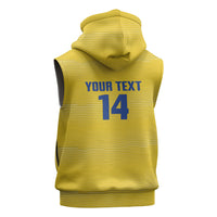 Cabo Verde Football 2026 Custom Sleeveless Zip Hoodie Tubaroes Azuis Goalkeeper Yellow Jersey