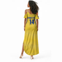 Cabo Verde Football 2026 Custom Summer Maxi Dress Tubaroes Azuis Goalkeeper Yellow Jersey