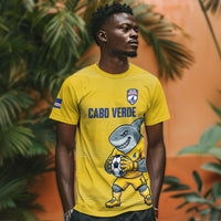 Cabo Verde Football 2026 Custom T shirt Tubaroes Azuis Goalkeeper Yellow Jersey