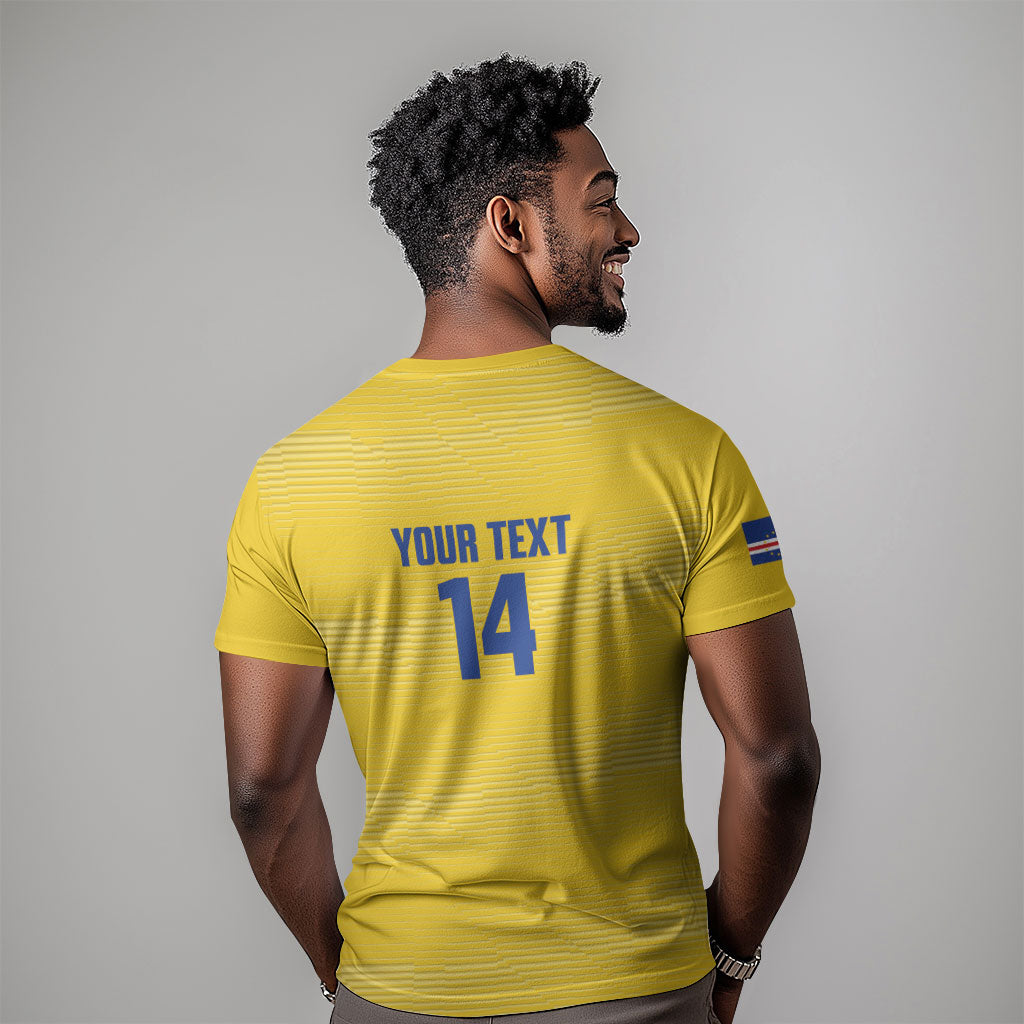 Cabo Verde Football 2026 Custom T shirt Tubaroes Azuis Goalkeeper Yellow Jersey