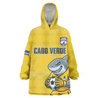 Cabo Verde Football 2026 Custom Wearable Blanket Hoodie Tubaroes Azuis Goalkeeper Yellow Jersey