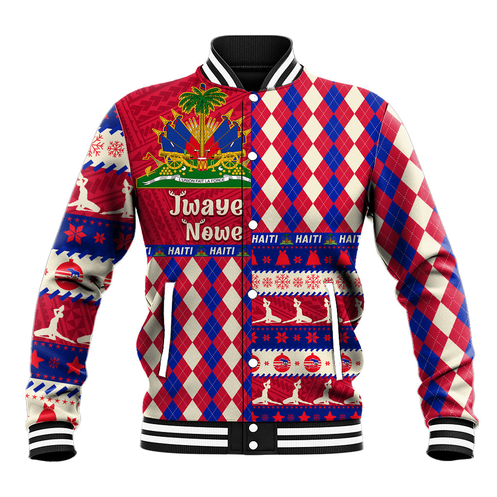 Haiti Christmas Baseball Jacket Jwaye Nowe 2023 With Coat Of Arms - Wonder Print Shop
