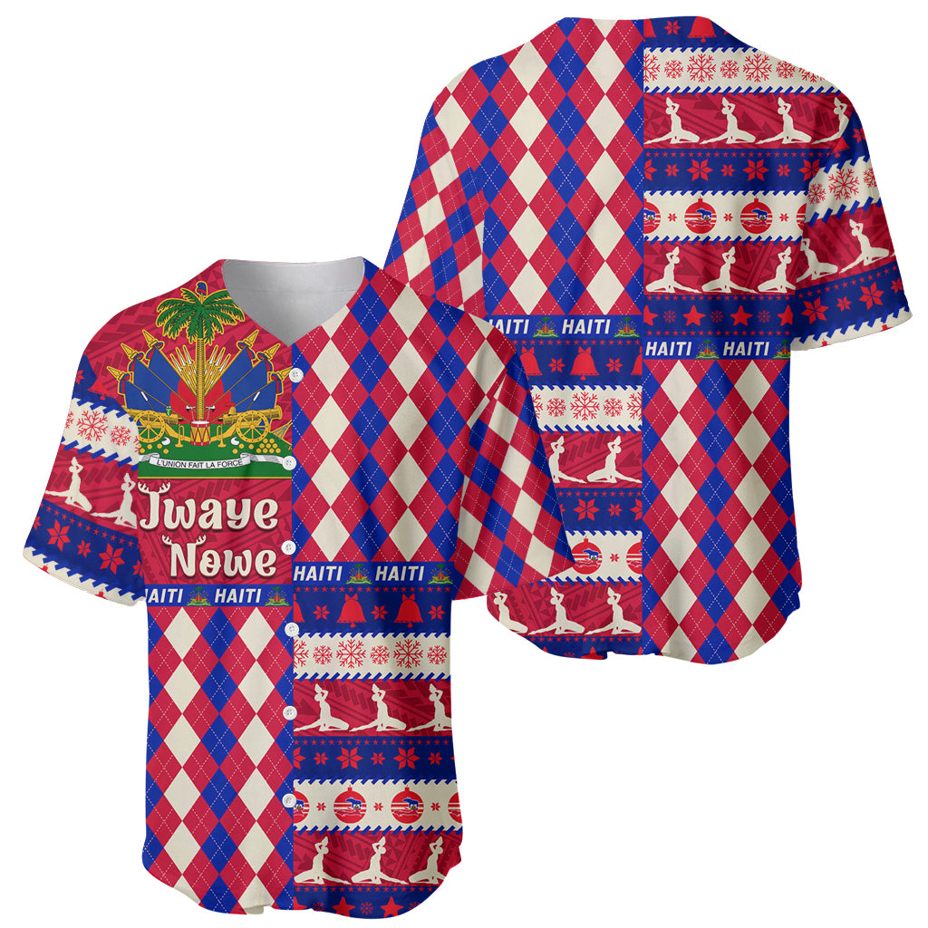 Haiti Christmas Baseball Jersey Jwaye Nowe 2023 With Coat Of Arms - Wonder Print Shop