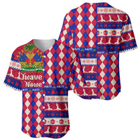 Haiti Christmas Baseball Jersey Jwaye Nowe 2023 With Coat Of Arms - Wonder Print Shop
