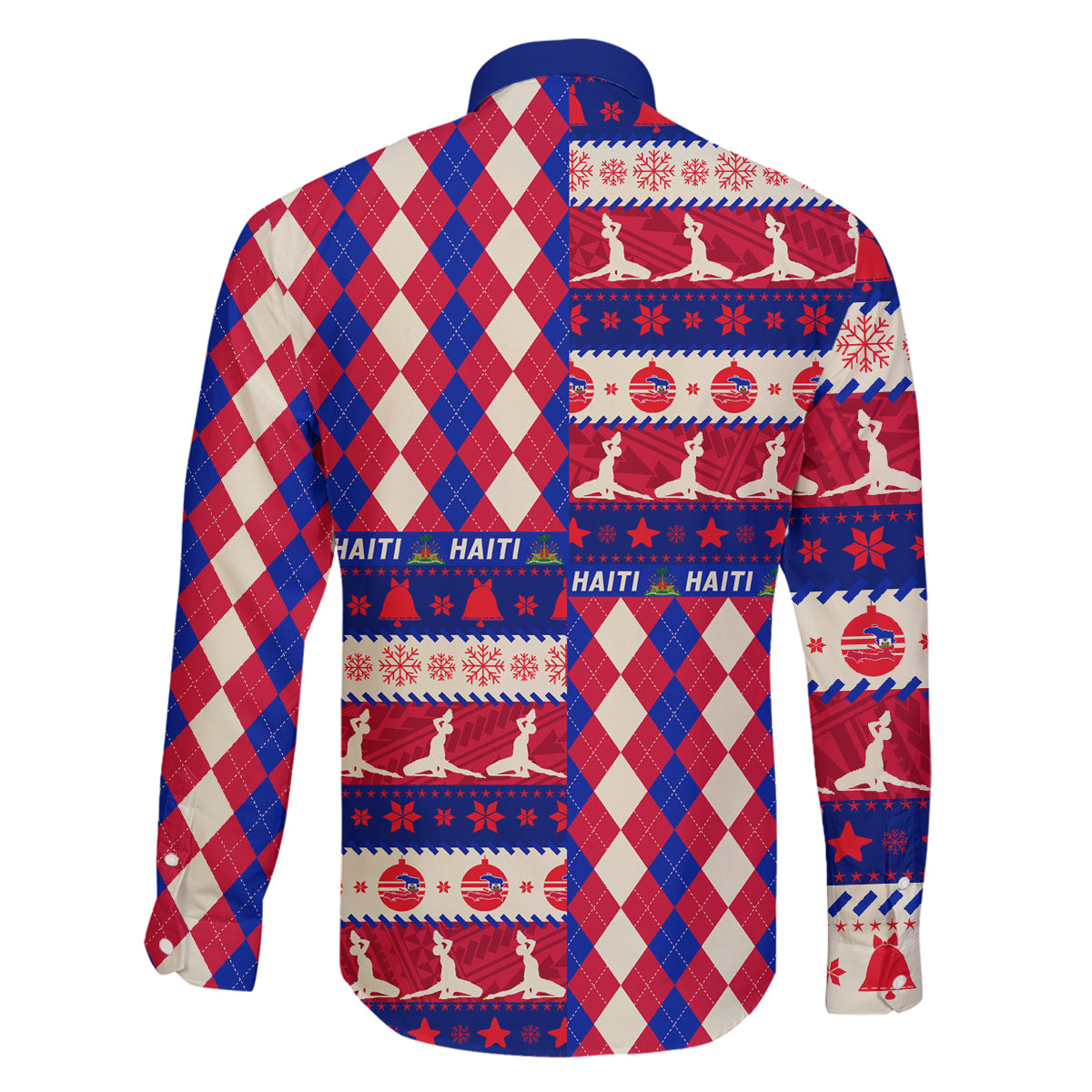 Haiti Christmas Family Matching Long Sleeve Bodycon Dress and Hawaiian Shirt Jwaye Nowe 2023 With Coat Of Arms - Wonder Print Shop