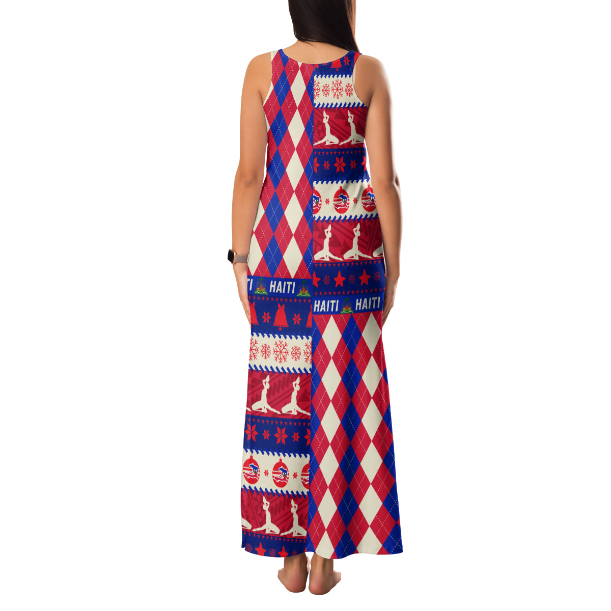 Haiti Christmas Family Matching Tank Maxi Dress and Hawaiian Shirt Jwaye Nowe 2023 With Coat Of Arms - Wonder Print Shop