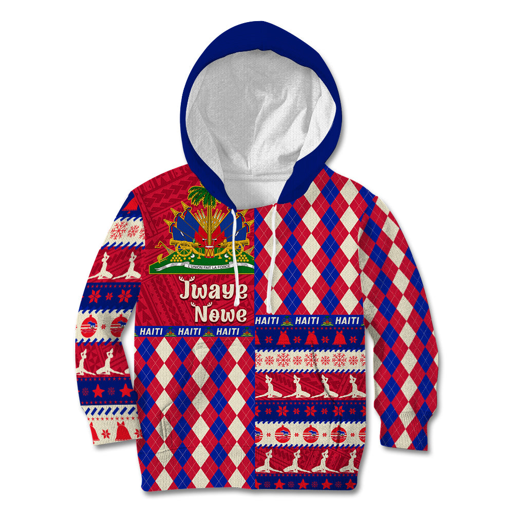 Haiti Christmas Kid Hoodie Jwaye Nowe 2023 With Coat Of Arms - Wonder Print Shop
