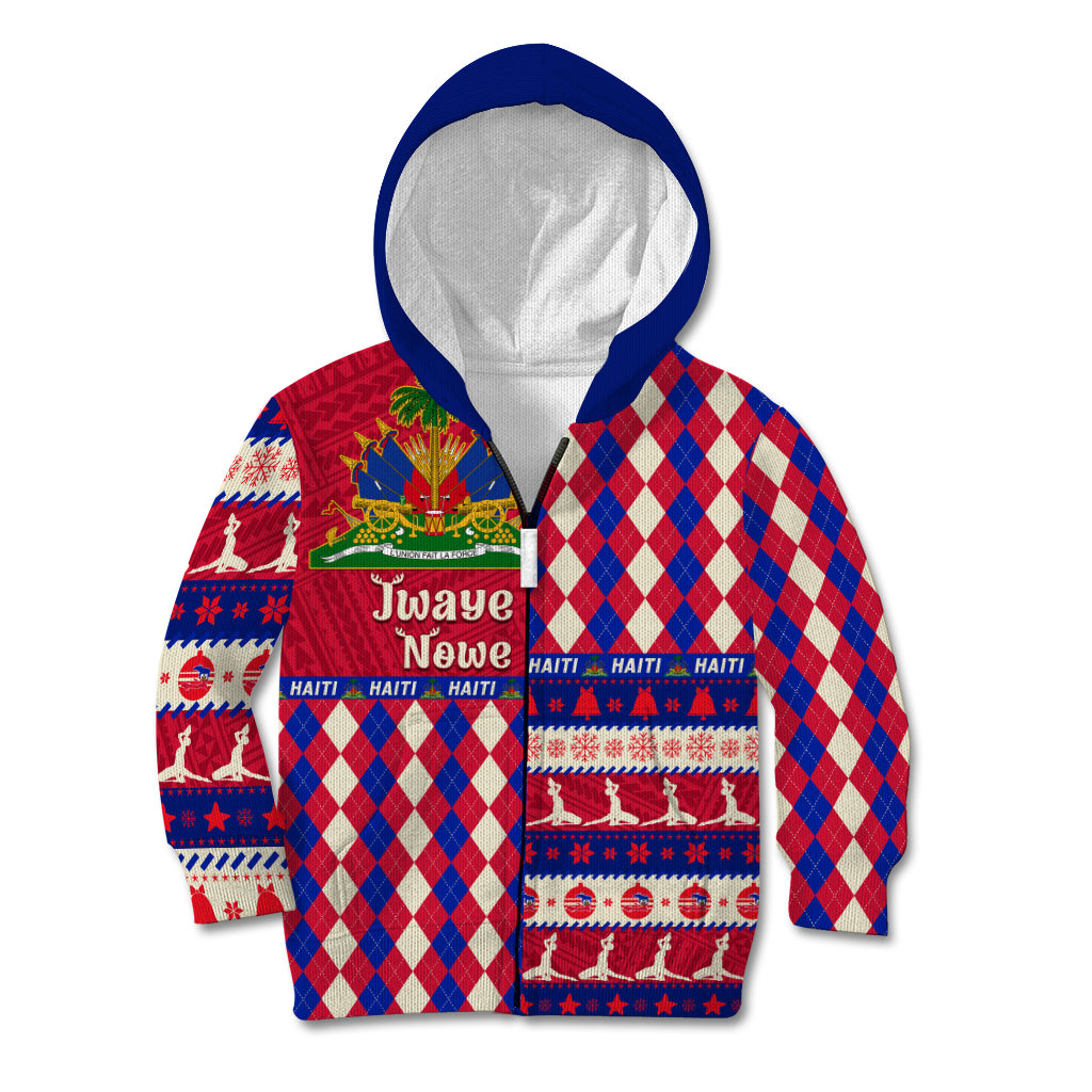 Haiti Christmas Kid Hoodie Jwaye Nowe 2023 With Coat Of Arms - Wonder Print Shop