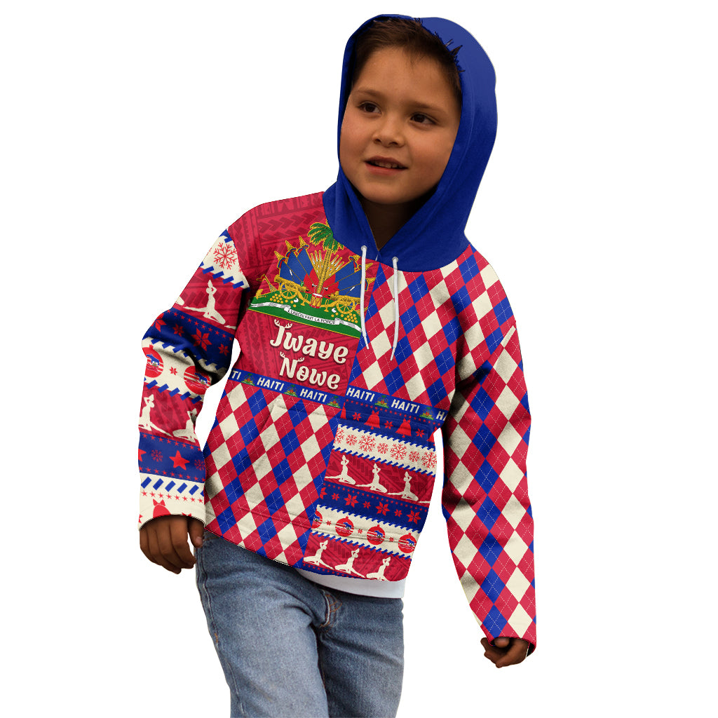 Haiti Christmas Kid Hoodie Jwaye Nowe 2023 With Coat Of Arms - Wonder Print Shop