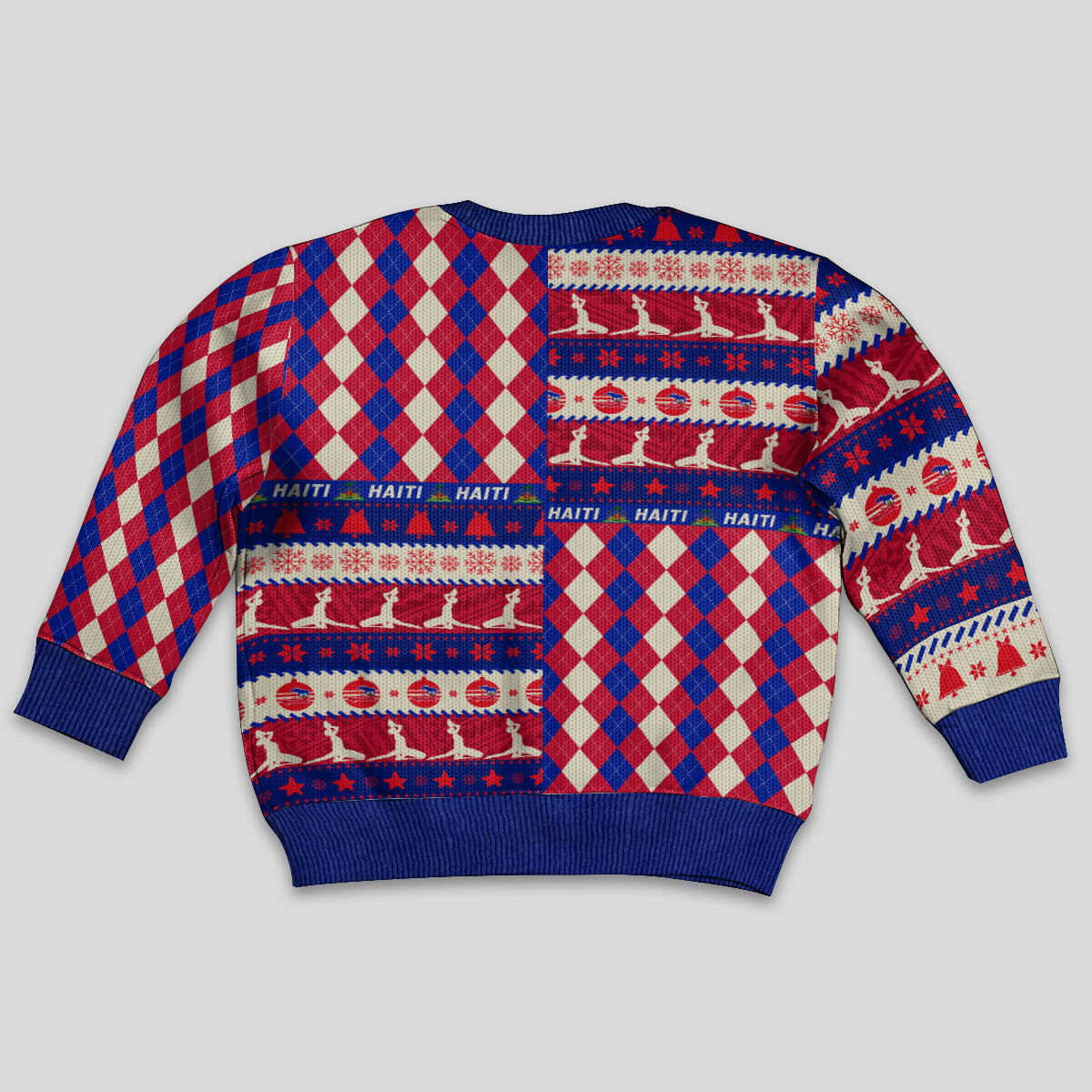 Haiti Christmas Kid Ugly Christmas Sweater Jwaye Nowe 2023 With Coat Of Arms - Wonder Print Shop