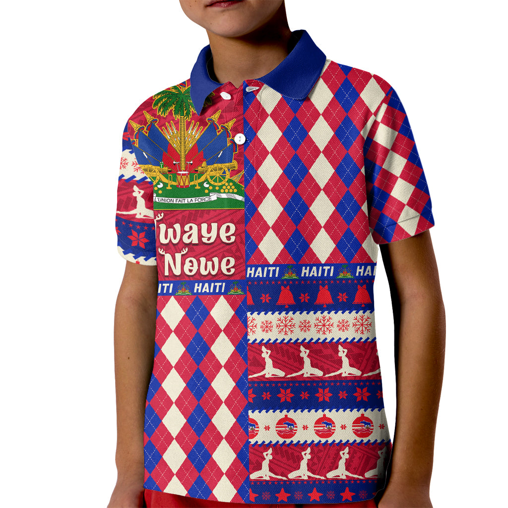 Haiti Christmas Kid Polo Shirt Jwaye Nowe 2023 With Coat Of Arms - Wonder Print Shop