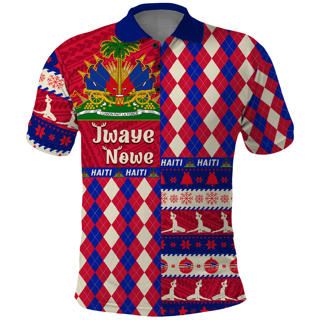 Haiti Christmas Polo Shirt Jwaye Nowe 2023 With Coat Of Arms - Wonder Print Shop
