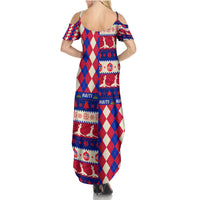 Haiti Christmas Summer Maxi Dress Jwaye Nowe 2023 With Coat Of Arms - Wonder Print Shop