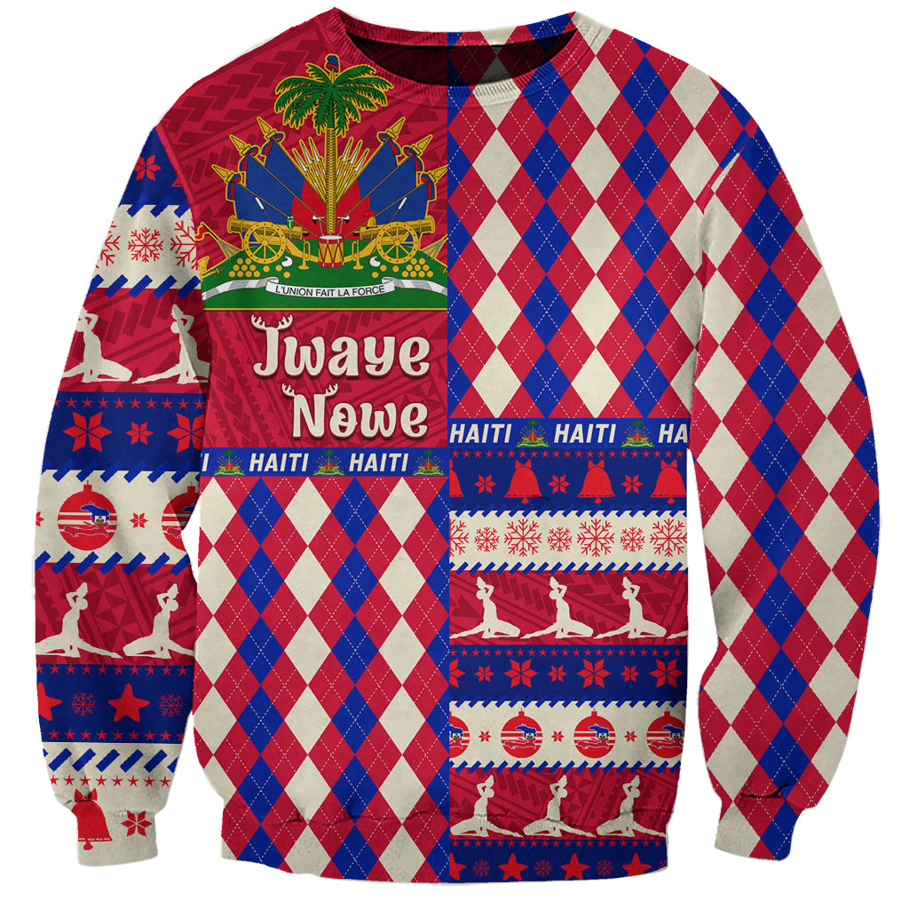 Haiti Christmas Sweatshirt Jwaye Nowe 2023 With Coat Of Arms - Wonder Print Shop
