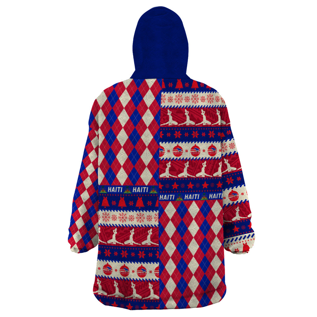 Haiti Christmas Wearable Blanket Hoodie Jwaye Nowe 2023 With Coat Of Arms - Wonder Print Shop