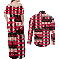 Haiti 1964 Christmas Couples Matching Off Shoulder Maxi Dress and Long Sleeve Button Shirt Jwaye Nowe 2023 With Coat Of Arms - Wonder Print Shop