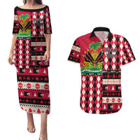 Haiti 1964 Christmas Couples Matching Puletasi Dress and Hawaiian Shirt Jwaye Nowe 2023 With Coat Of Arms - Wonder Print Shop