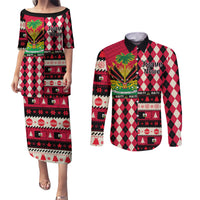 Haiti 1964 Christmas Couples Matching Puletasi Dress and Long Sleeve Button Shirt Jwaye Nowe 2023 With Coat Of Arms - Wonder Print Shop