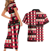 Haiti 1964 Christmas Couples Matching Short Sleeve Bodycon Dress and Hawaiian Shirt Jwaye Nowe 2023 With Coat Of Arms - Wonder Print Shop