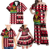Haiti 1964 Christmas Family Matching Off Shoulder Maxi Dress and Hawaiian Shirt Jwaye Nowe 2023 With Coat Of Arms - Wonder Print Shop