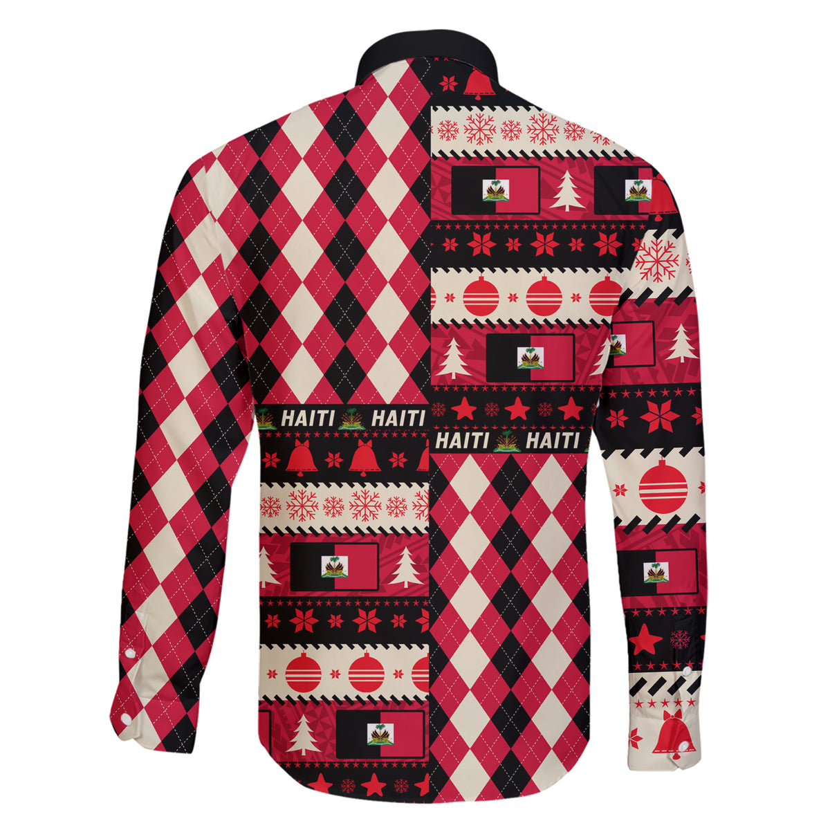 Haiti 1964 Christmas Family Matching Short Sleeve Bodycon Dress and Hawaiian Shirt Jwaye Nowe 2023 With Coat Of Arms - Wonder Print Shop