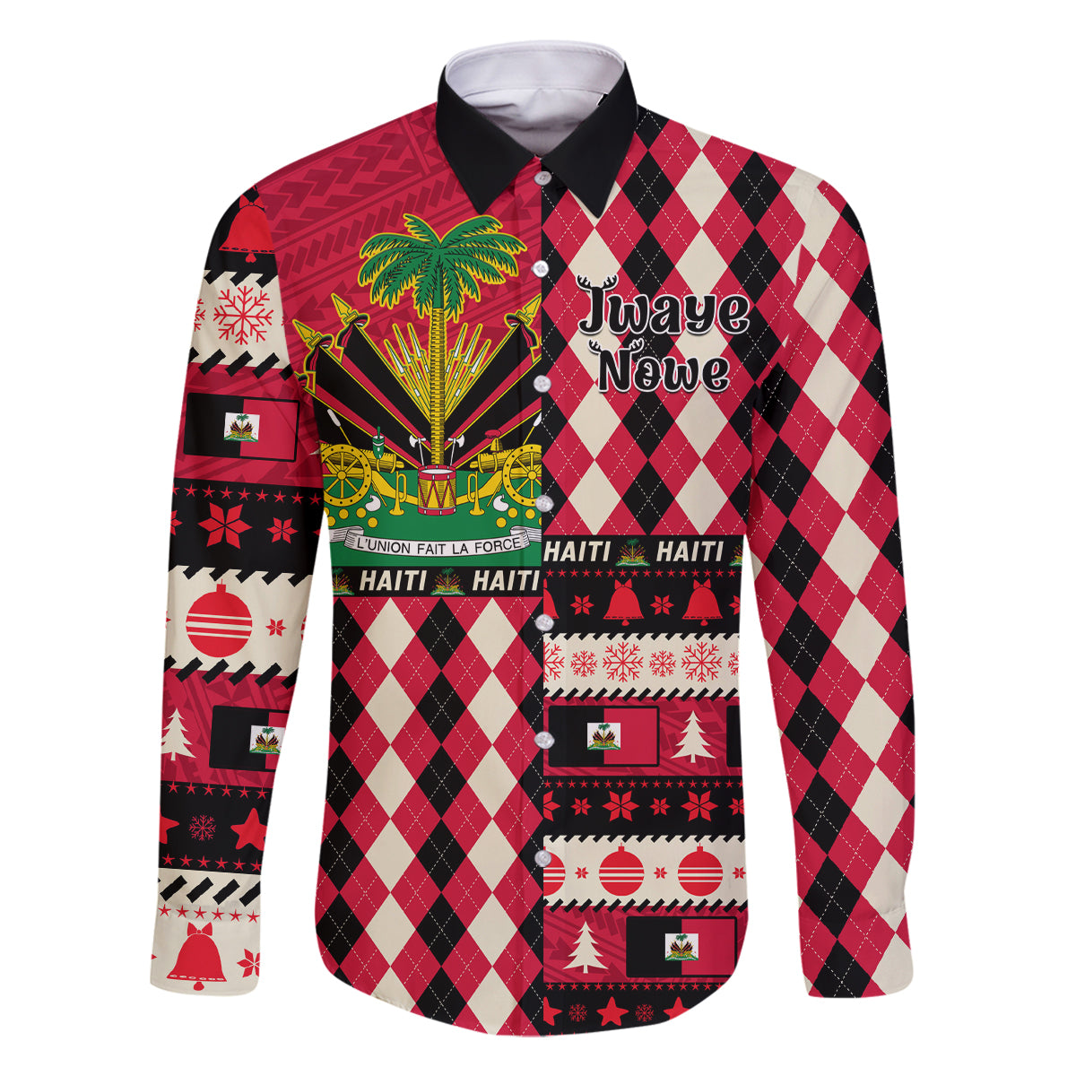 Haiti 1964 Christmas Family Matching Summer Maxi Dress and Hawaiian Shirt Jwaye Nowe 2023 With Coat Of Arms - Wonder Print Shop