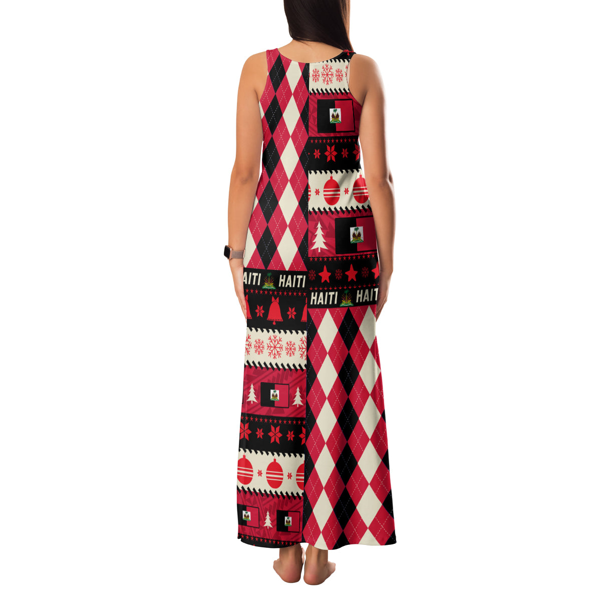 Haiti 1964 Christmas Family Matching Tank Maxi Dress and Hawaiian Shirt Jwaye Nowe 2023 With Coat Of Arms - Wonder Print Shop