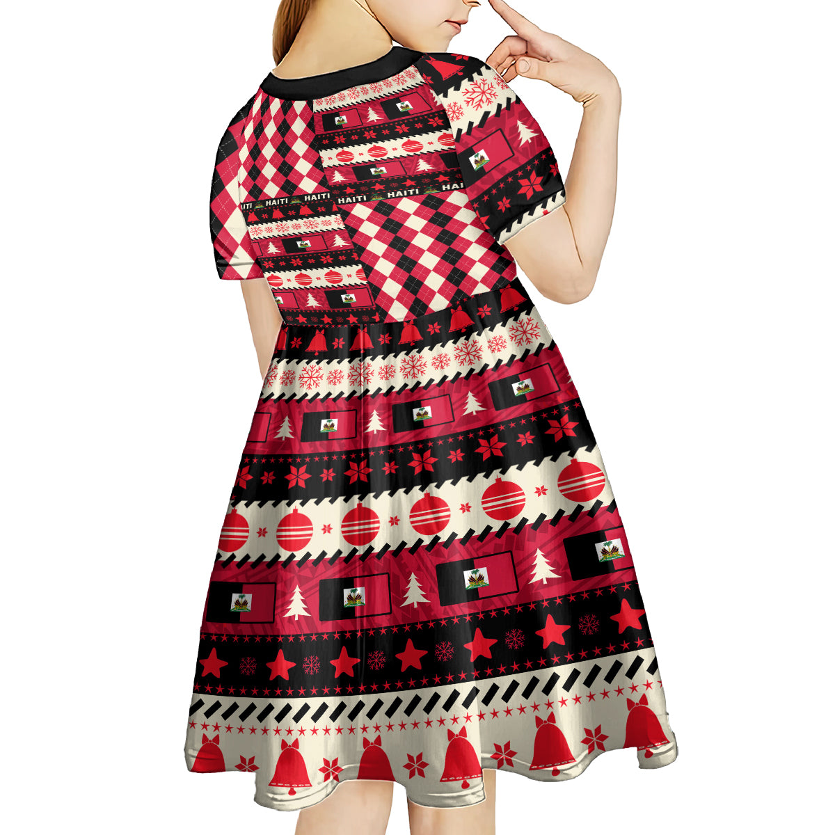 Haiti 1964 Christmas Kid Short Sleeve Dress Jwaye Nowe 2023 With Coat Of Arms - Wonder Print Shop