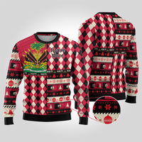 Haiti 1964 Christmas Ugly Christmas Sweater Jwaye Nowe 2023 With Coat Of Arms - Wonder Print Shop