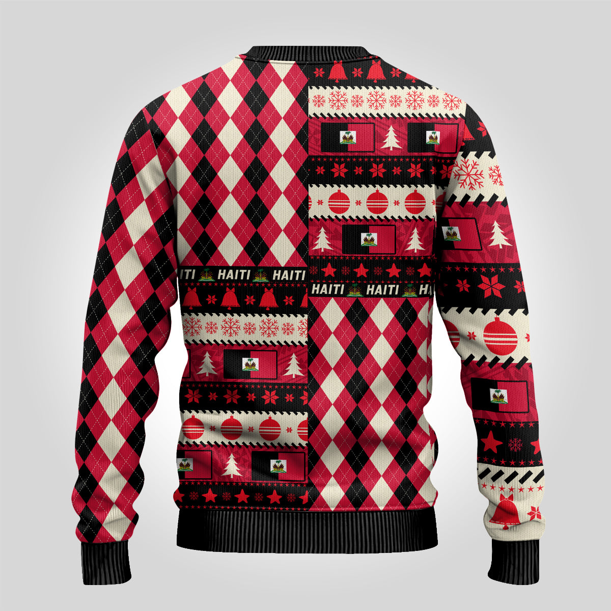 Haiti 1964 Christmas Ugly Christmas Sweater Jwaye Nowe 2023 With Coat Of Arms - Wonder Print Shop