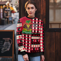 Haiti 1964 Christmas Ugly Christmas Sweater Jwaye Nowe 2023 With Coat Of Arms - Wonder Print Shop