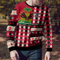 Haiti 1964 Christmas Ugly Christmas Sweater Jwaye Nowe 2023 With Coat Of Arms - Wonder Print Shop