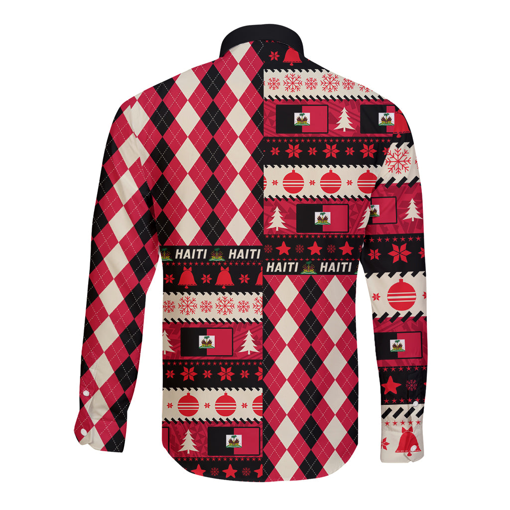 Haiti 1964 Christmas Long Sleeve Button Shirt Jwaye Nowe 2023 With Coat Of Arms - Wonder Print Shop