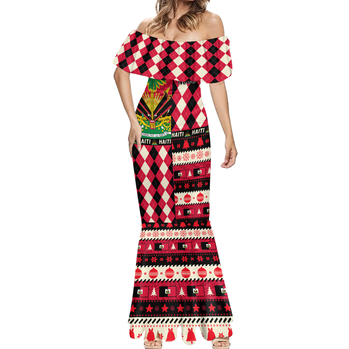 Haiti 1964 Christmas Mermaid Dress Jwaye Nowe 2023 With Coat Of Arms - Wonder Print Shop