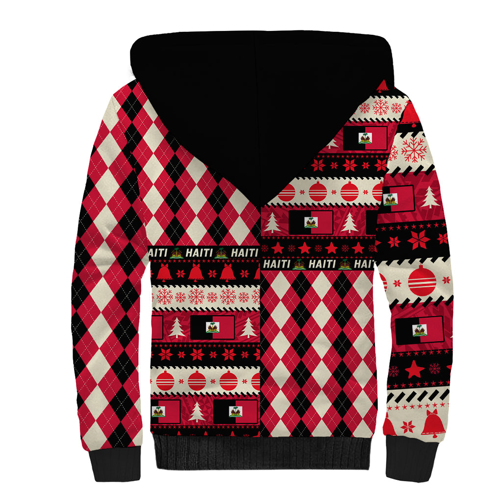 Haiti 1964 Christmas Sherpa Hoodie Jwaye Nowe 2023 With Coat Of Arms - Wonder Print Shop