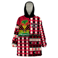 Haiti 1964 Christmas Wearable Blanket Hoodie Jwaye Nowe 2023 With Coat Of Arms - Wonder Print Shop