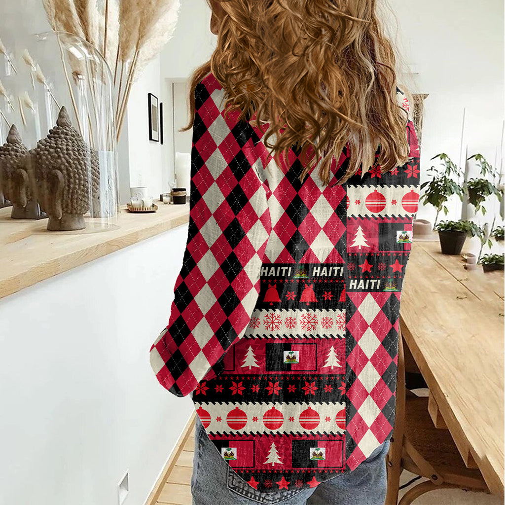 Haiti 1964 Christmas Women Casual Shirt Jwaye Nowe 2023 With Coat Of Arms - Wonder Print Shop