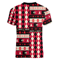 Haiti 1964 Christmas Women V Neck T Shirt Jwaye Nowe 2023 With Coat Of Arms - Wonder Print Shop