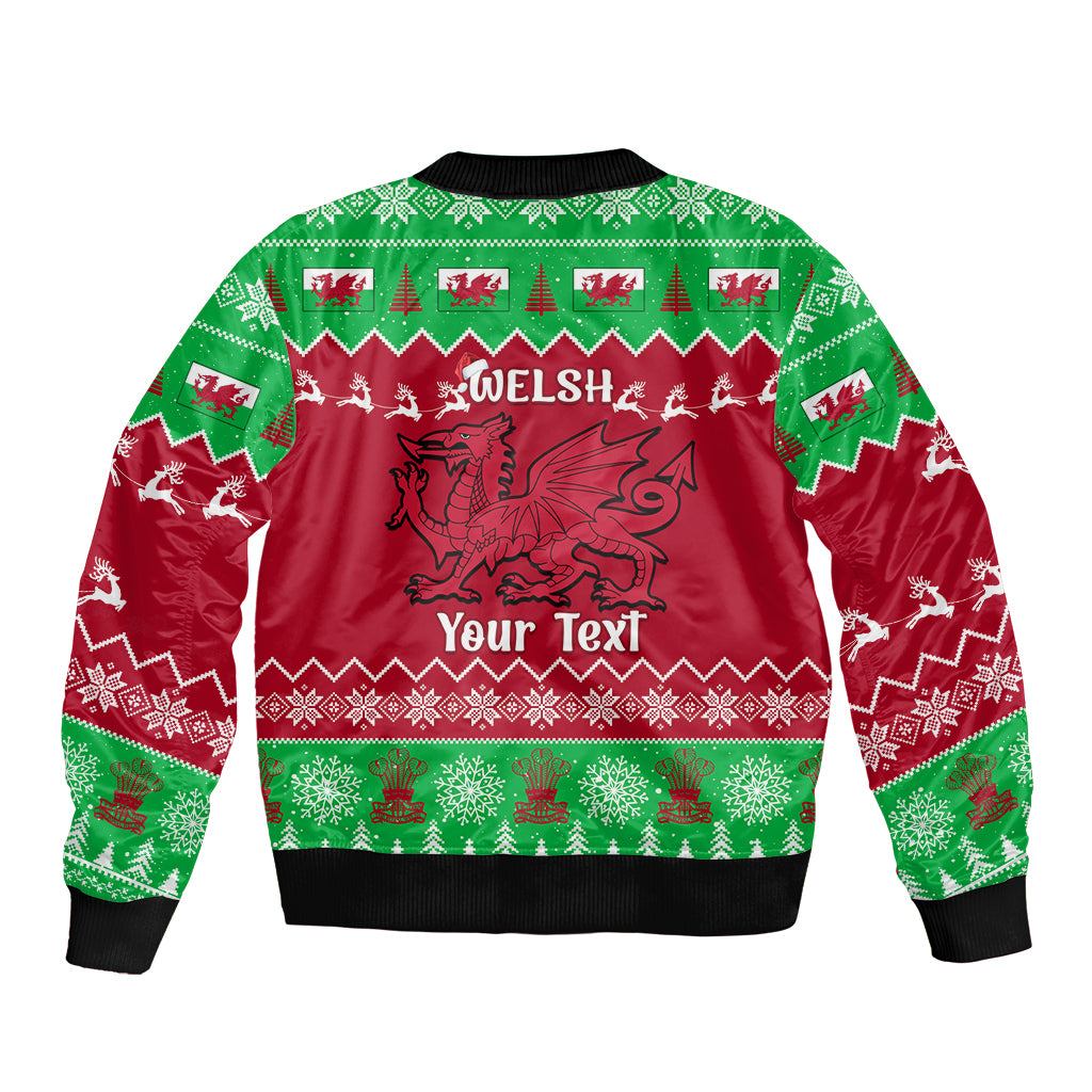 Personalised Wales Christmas Bomber Jacket Nadolig Llawen Cymru Unique Version - Wonder Print Shop