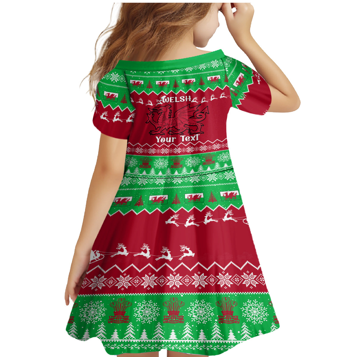 Personalised Wales Christmas Family Matching Mermaid Dress and Hawaiian Shirt Nadolig Llawen Cymru Unique Version - Wonder Print Shop